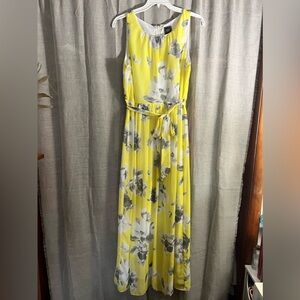 Yellow and gray floral Easter dress